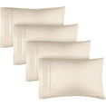 thumbnail image 1 of CGK Linens Extra Soft Pillowcases Set of 4 - Queen / Standard Size Hotel Luxury Breathable & Cozy 4-Piece Pillow Covers, Cream, 1 of 7