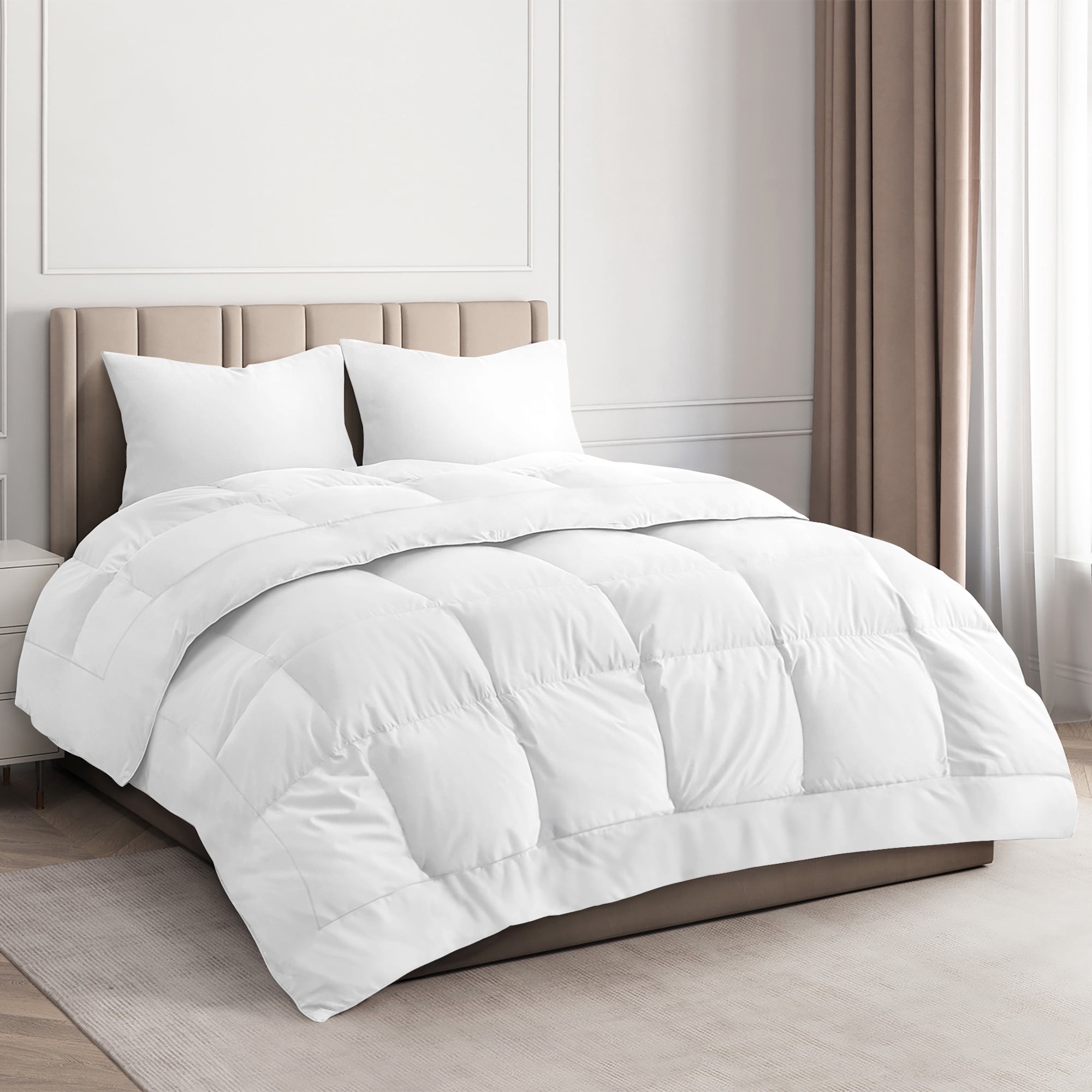CGK Linens Premium Down Alternative Comforter - King Size All-Season Fluffy & Cozy Duvet Insert, White