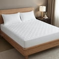 thumbnail image 1 of CGK Linens Quilted Mattress Pad – Breathable Fitted Topper Protector with Deep Pockets – Soft, Noiseless & Washable Cover, 1 of 7