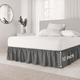 thumbnail image 1 of CGK Linens Wrap Around Dust Ruffle Bed Skirt - For Full Size Bed With 12 Inch Drop, Easy Fit Elastic Strap - Pleated Bedskirt, Gray, 1 of 7