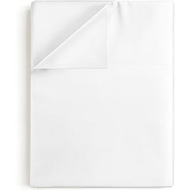 CGK Linens 400 Thread Count Single Flat Sheet Only - Queen Size Soft 100% Cotton Sateen Top Sheet, White