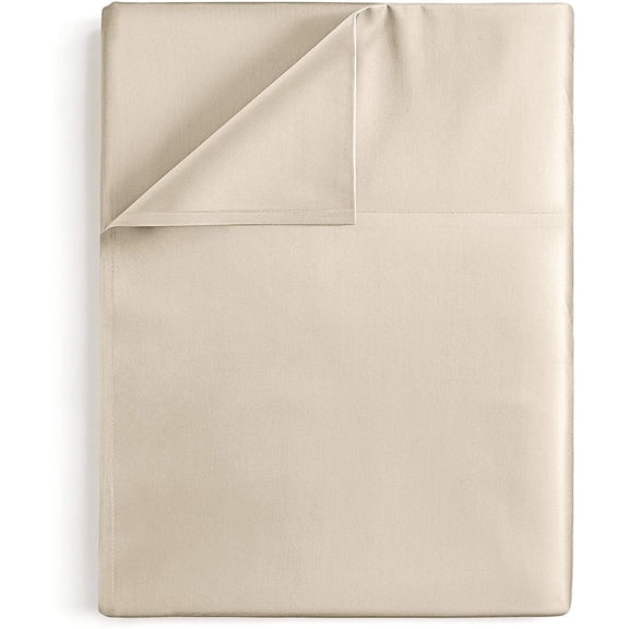 CGK Linens Hotel Luxury Single Flat Sheet Only - California King Size Extra Soft, Comfy & Breathable Top Sheet, Cream