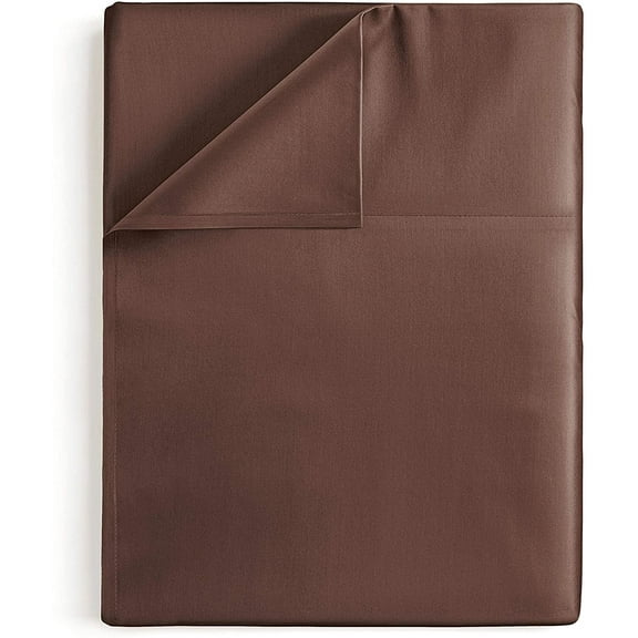 CGK Linens Hotel Luxury Single Flat Sheet Only - Queen Size Extra Soft, Comfy & Breathable Top Sheet, Brown