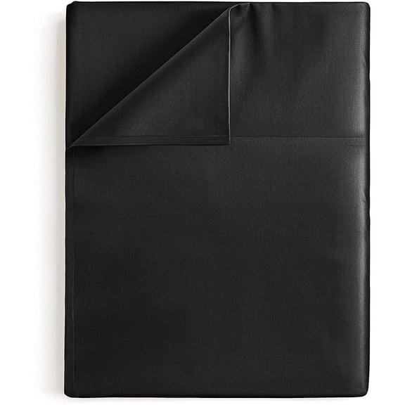 CGK Linens Hotel Luxury Single Flat Sheet Only - King Size Extra Soft, Comfy & Breathable Top Sheet, Black