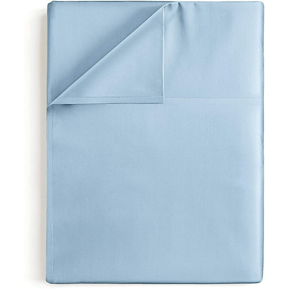 CGK Linens Hotel Luxury Single Flat Sheet Only - King Size Extra Soft, Comfy & Breathable Top Sheet, Light Blue