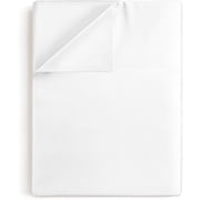 CGK Linens Hotel Luxury Single Flat Sheet Only - King Size Extra Soft, Comfy & Breathable Top Sheet, White