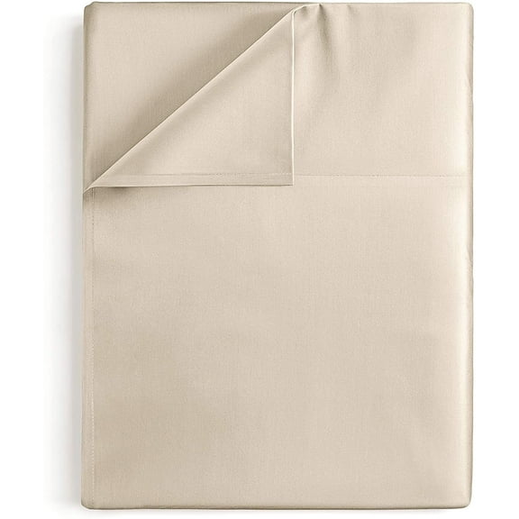 CGK Linens Hotel Luxury Single Flat Sheet Only - Queen Size Extra Soft, Comfy & Breathable Top Sheet, Cream