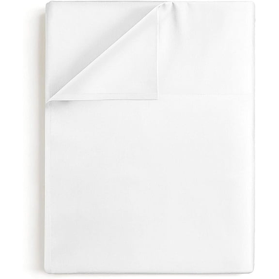 CGK Linens Hotel Luxury Single Flat Sheet Only - Queen Size Extra Soft, Comfy & Breathable Top Sheet, White