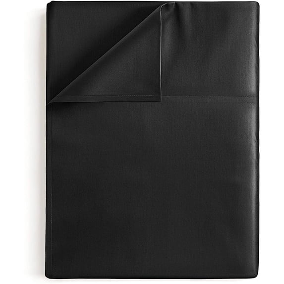 CGK Linens Hotel Luxury Single Flat Sheet Only - Twin Size Extra Soft, Comfy & Breathable Top Sheet, Black