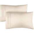 thumbnail image 1 of CGK Linens Ultra Soft & Comfy Pillowcases Set of 2 - King Size Hotel Quality Breathable 2-Piece Pillow Covers, Cream, 1 of 5