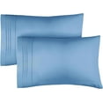 thumbnail image 1 of CGK Linens Ultra Soft & Comfy Pillowcases Set of 2 - King Size Hotel Quality Breathable 2-Piece Pillow Covers, Denim Blue, 1 of 7