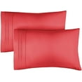 thumbnail image 1 of CGK Linens Ultra Soft & Comfy Pillowcases Set of 2 - King Size Hotel Quality Breathable 2-Piece Pillow Covers, Red, 1 of 4