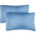 thumbnail image 1 of CGK Linens Ultra Soft & Comfy Pillowcases Set of 2 - Queen / Standard Size Hotel Quality Breathable 2-Piece Pillow Covers, Denim Blue, 1 of 7