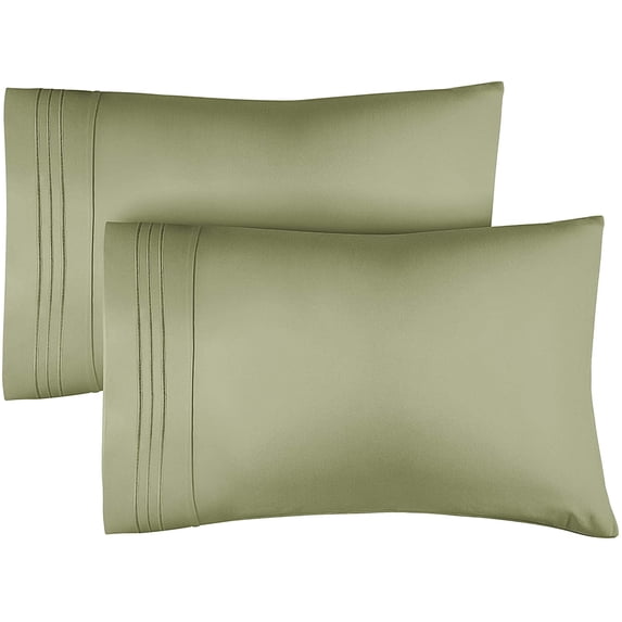 CGK Linens Ultra Soft & Comfy Pillowcases Set of 2 - Queen / Standard Size Hotel Quality Breathable 2-Piece Pillow Covers, Sage Green