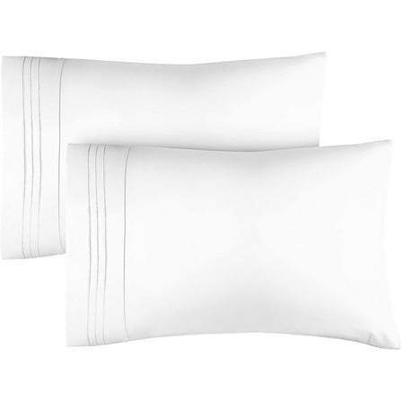CGK Linens Ultra Soft & Comfy Pillowcases Set of 2 - Queen / Standard Size Hotel Quality Breathable 2-Piece Pillow Covers, White