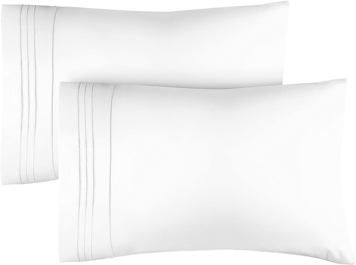CGK Linens Soft Microfiber Pillowcase Set of 2 Queen White