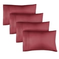 thumbnail image 1 of CGK Linens Extra Soft Pillowcases Set of 4 - Queen / Standard Size Hotel Luxury Breathable & Cozy 4-Piece Pillow Covers, Burgundy, 1 of 7