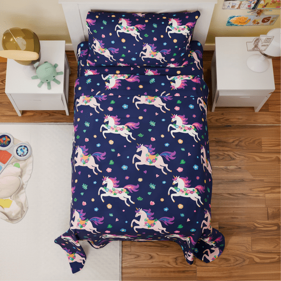 CGK Linens Soft & Vibrant Kids Sheet Set - Twin Size, Unicorn Purple