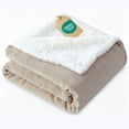 thumbnail image 1 of CGK Linens Solid Plush Bed Blanket with Faux Shearling Reverse, 1 of 7