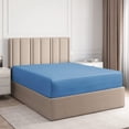 thumbnail image 1 of CGK Linens Hotel Luxury Single Fitted Sheet Only - Queen Size Wrinkle-Resistant Bottom Sheet, Fits Mattress Up To 16", Denim Blue, 1 of 6