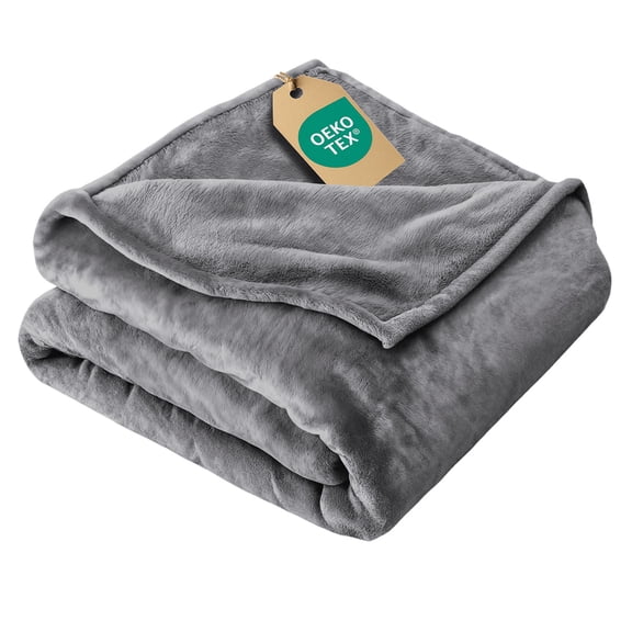 CGK Linen Ultra Soft Fleece Blanket - Lightweight Luxury Plush Throw for Bed or Couch