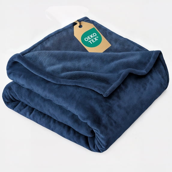 CGK Linen Ultra Soft Fleece Blanket - Lightweight Luxury Plush Throw for Bed or Couch