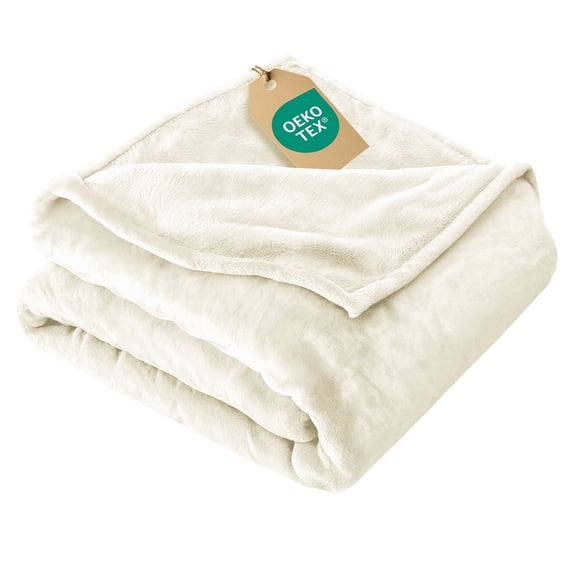 CGK Linen Ultra Soft Fleece Blanket - Lightweight Luxury Plush Throw for Bed or Couch
