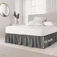 thumbnail image 1 of CGK Linens Wrap Around Dust Ruffle Bed Skirt - For Full Size Bed With 15 Inch Drop, Easy Fit Elastic Strap - Pleated Bedskirt, Gray, 1 of 7
