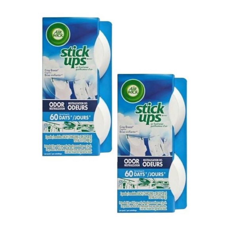 2 Pack Air Wick Stick Ups Air Freshener Trash Odor Eliminator Crisp Breeze  Aroma