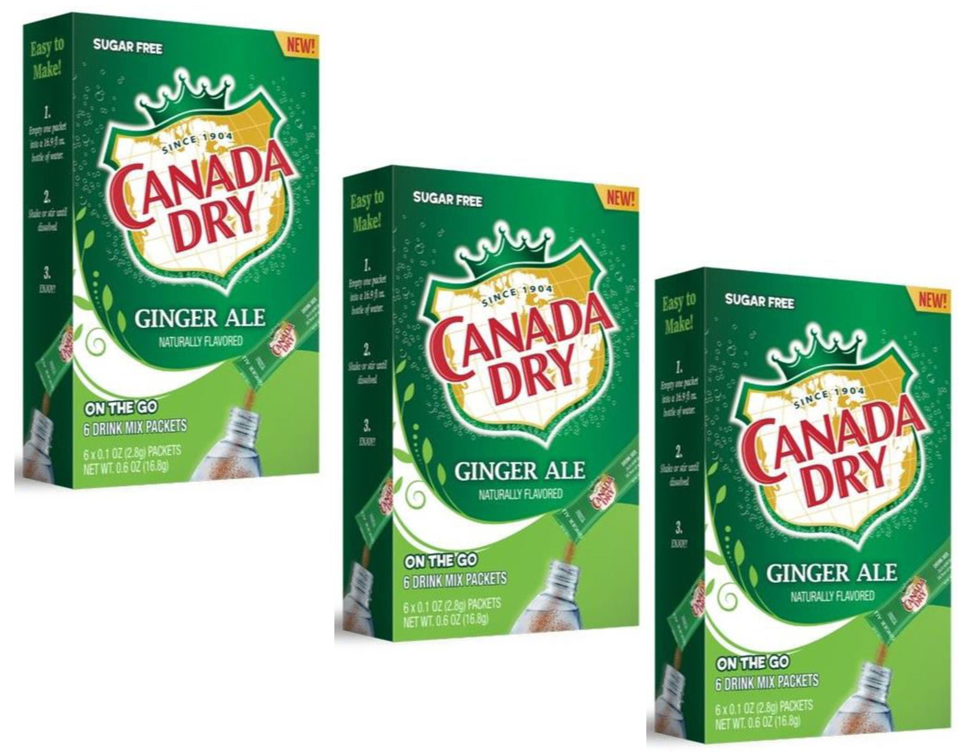 CGT Canada Dry Ginger Ale Soda Singles To Go Drink Mix Zero Sugar