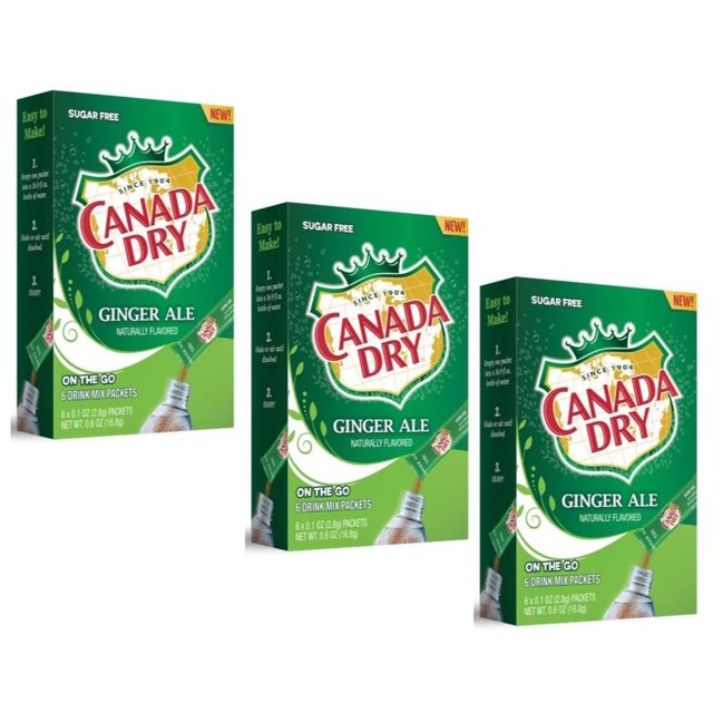 CGT Canada Dry Ginger Ale Soda Singles To Go Drink Mix Zero Sugar Caffeine Free Delicious