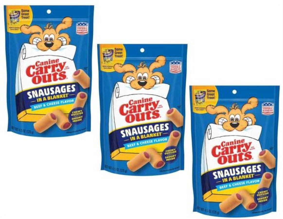 CGT Canine Carry Outs Dog Snacks Snausages In A Blanket Beef & Cheese