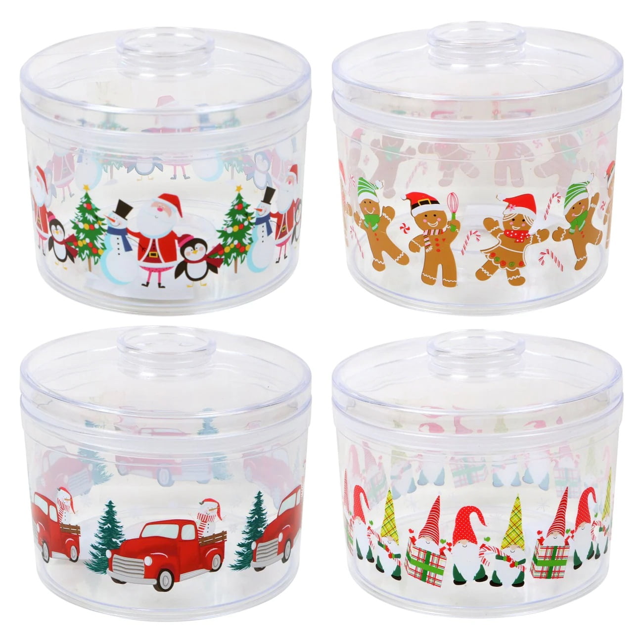 Didiseaon 5pcs Christmas Candy Jar Candy Container Ball Shaped Candy Jar  Coffee Containers Plastic Container with Lid Christmas Treats Bottle Candy