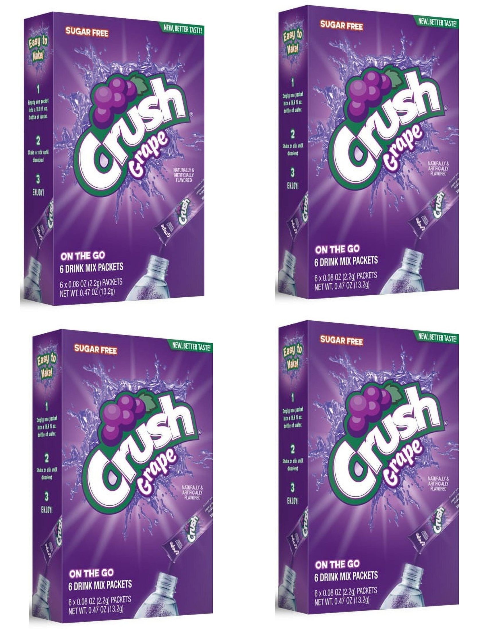 CGT Crush Soda Grape Singles to Go Zero Sugar Naturally Artificially