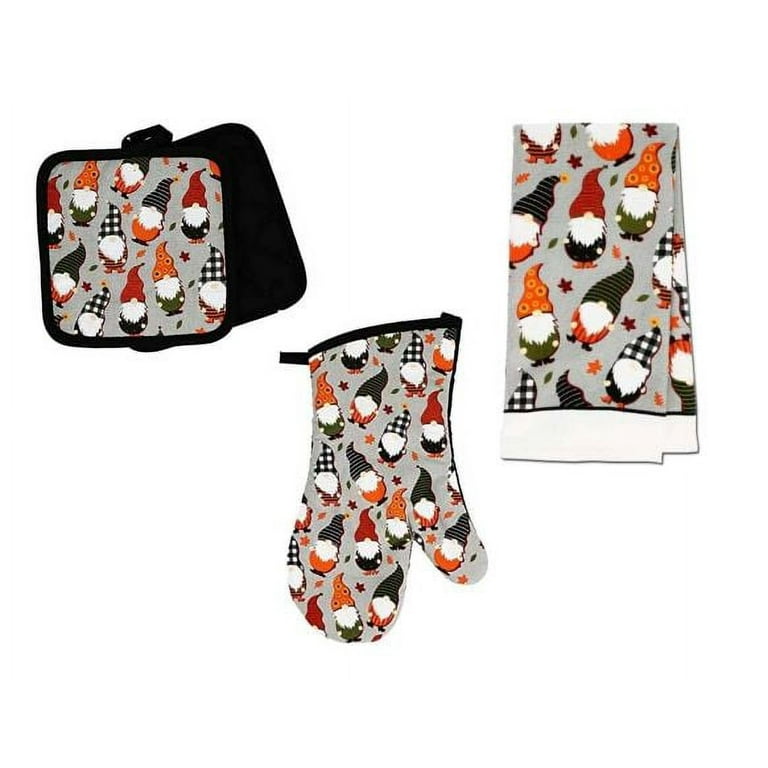 Halloween Oven Mitts and Pot Holders Sets, Halloween Kitchen Heat Resistant  Non-Slip Pot Holders Set for Cooking Baking BBQ 