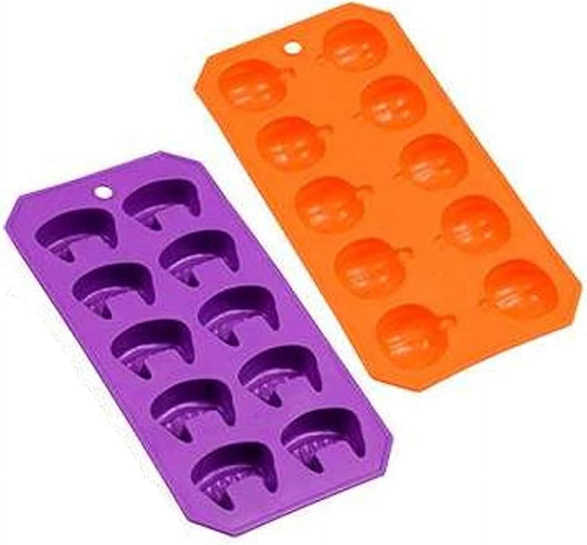 CGT Halloween Ice Cube Silicone Trays Pumpkin Vampire Teeth Holiday