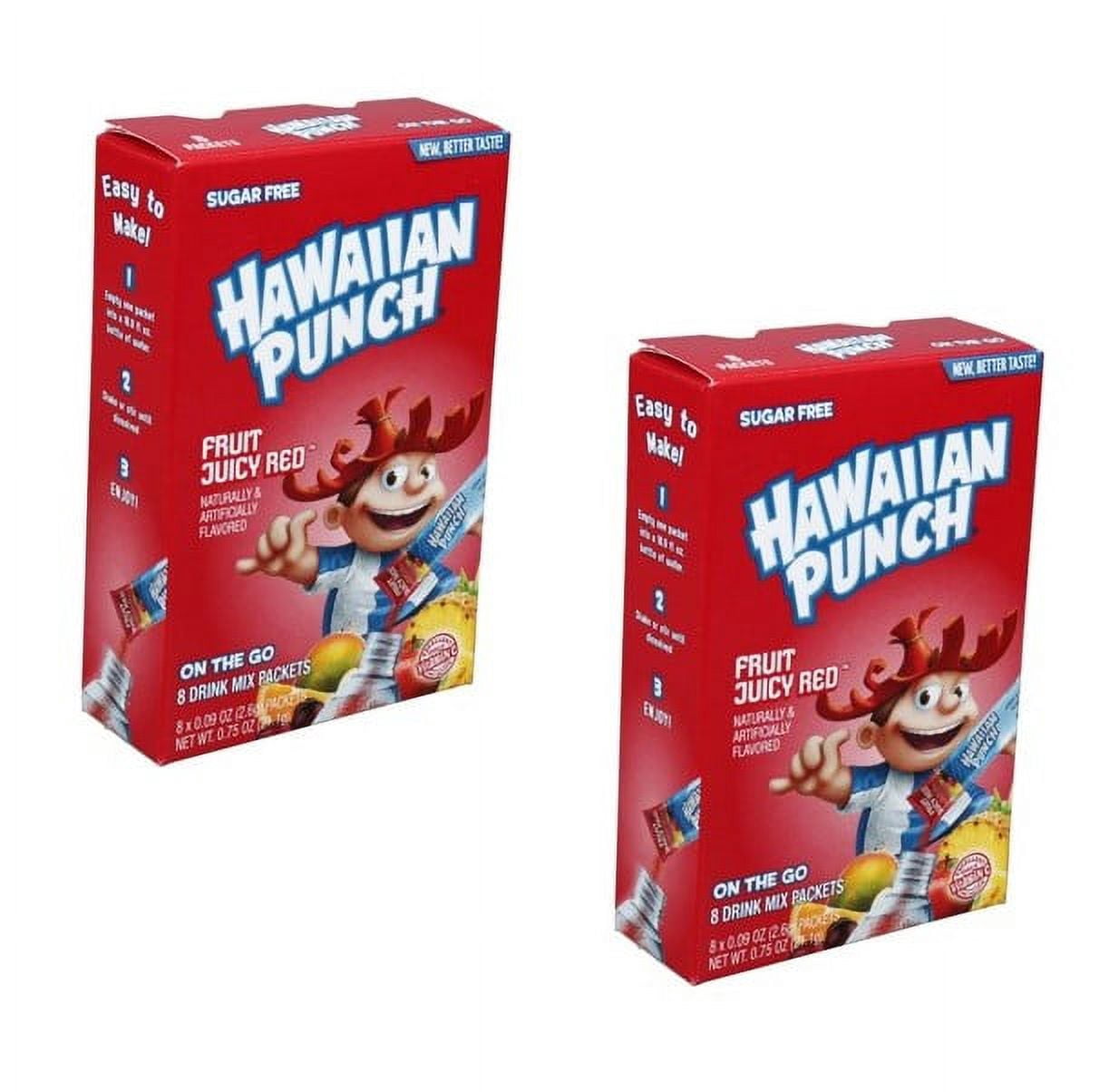 CGT Hawaiian Punch Fruit Juicy Red Powdered Singles To Go Sugar Free Naturally Artificially Flavored Water Enhancer Hydration Vitamin C Lunch School Work Beverage(2 Boxes - Total of 16 servings)