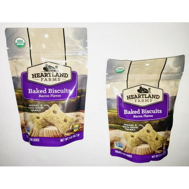 CGT Heartland Farms Baked Biscuits Dog Treats Bacon Flavor Made with