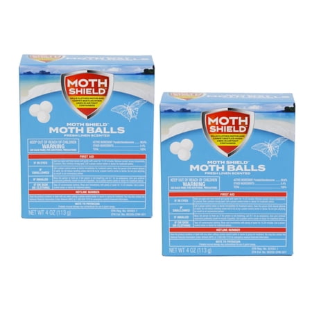 CGT MothShield Moth Balls Fresh Linen Scented Repellant for Insects Clothes Moths Carpet Beetles No Clinging Odor 4 oz. (Pack of 2)