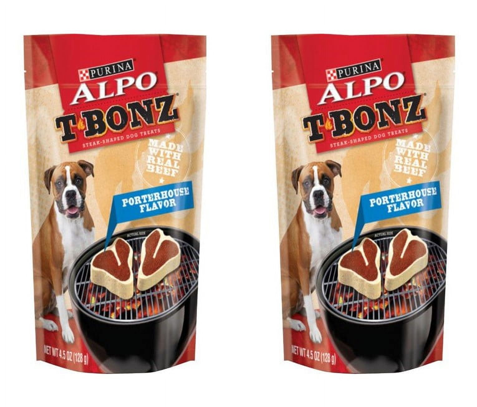 CGT Purina Alpo TBonz Steak Shaped Dog Treats Porterhouse Flavor Made