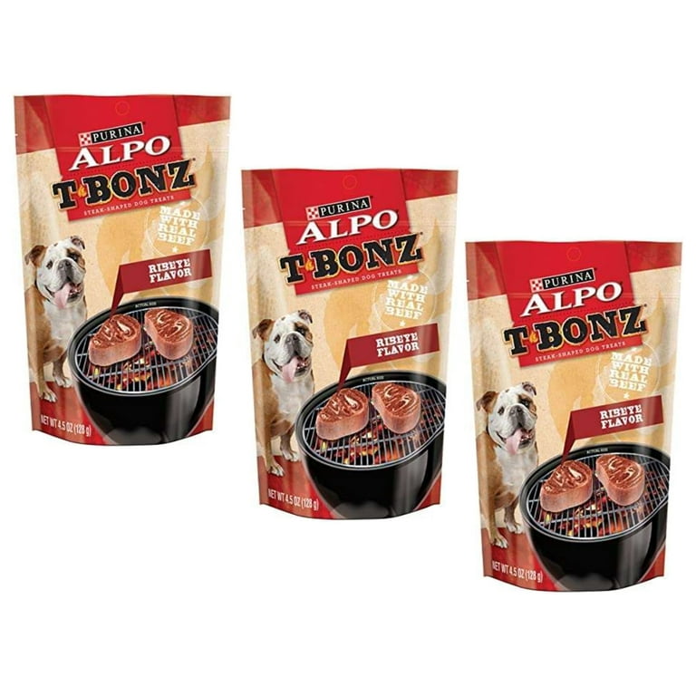 CGT Purina Alpo T Bonz Steak Shaped Dog Treats Ribeye Flavors Made