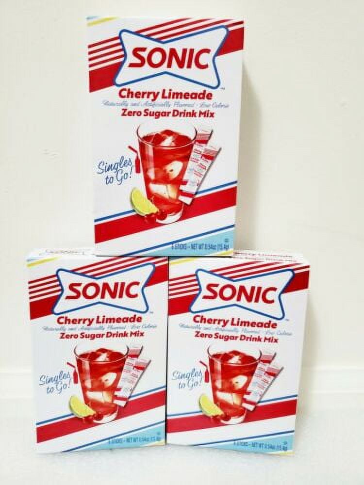 CGT Sonic Cherry Limeade Singles to Go Zero Sugar Naturally Artificially Flavored Low Calorie