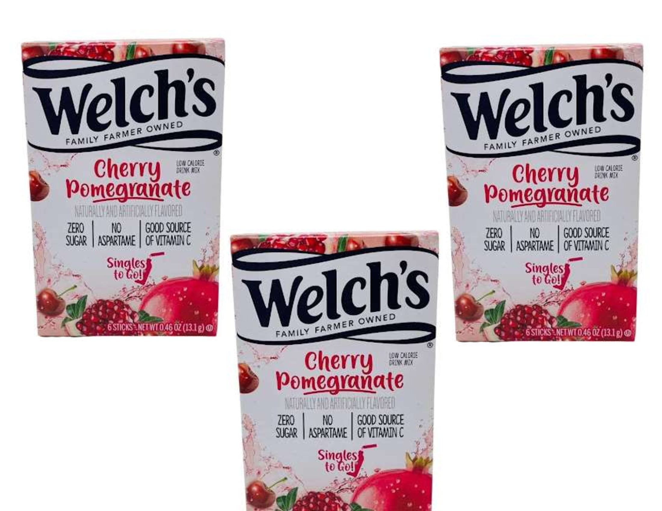 CGT Welch's Cherry Pomegranate Singles to Go Zero Sugar No Aspartame Good Source of Vitamin C
