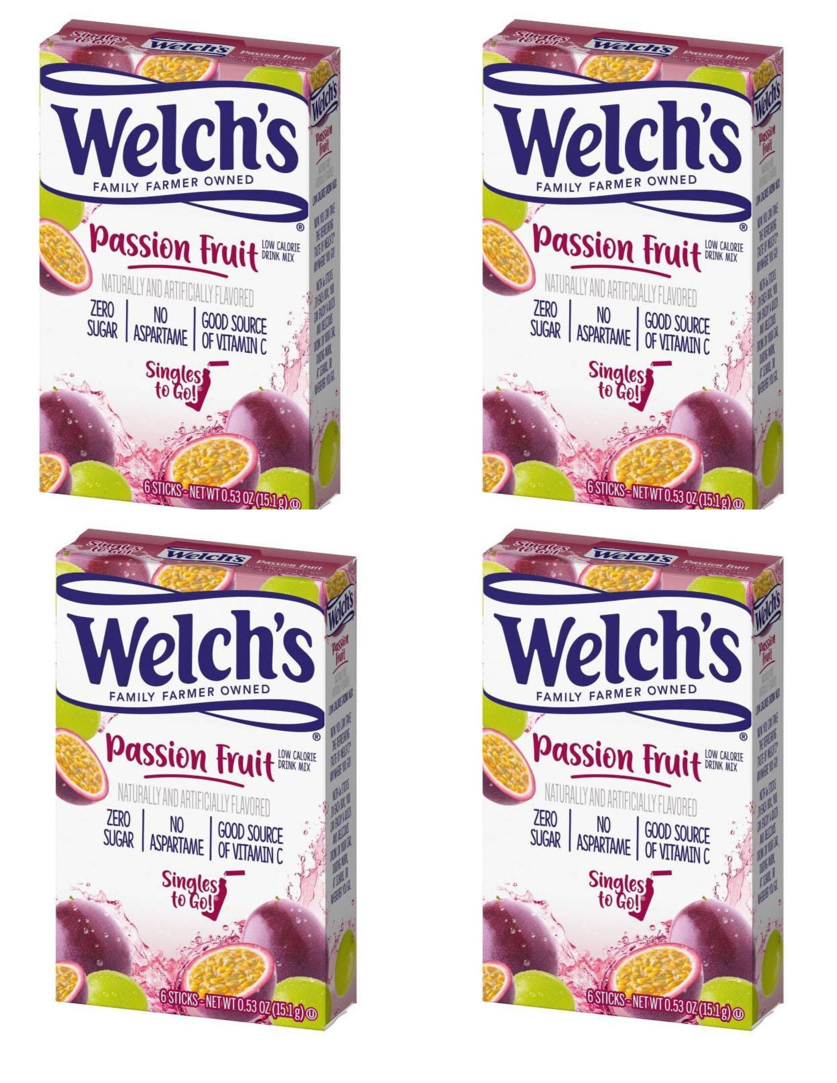 CGT Welch's Passion Fruit Singles to Go Zero Sugar No Aspartame Good