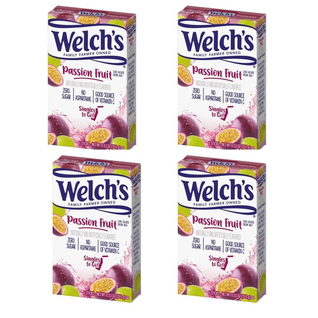 CGT Welch's Passion Fruit Singles to Go Zero Sugar No Aspartame Good