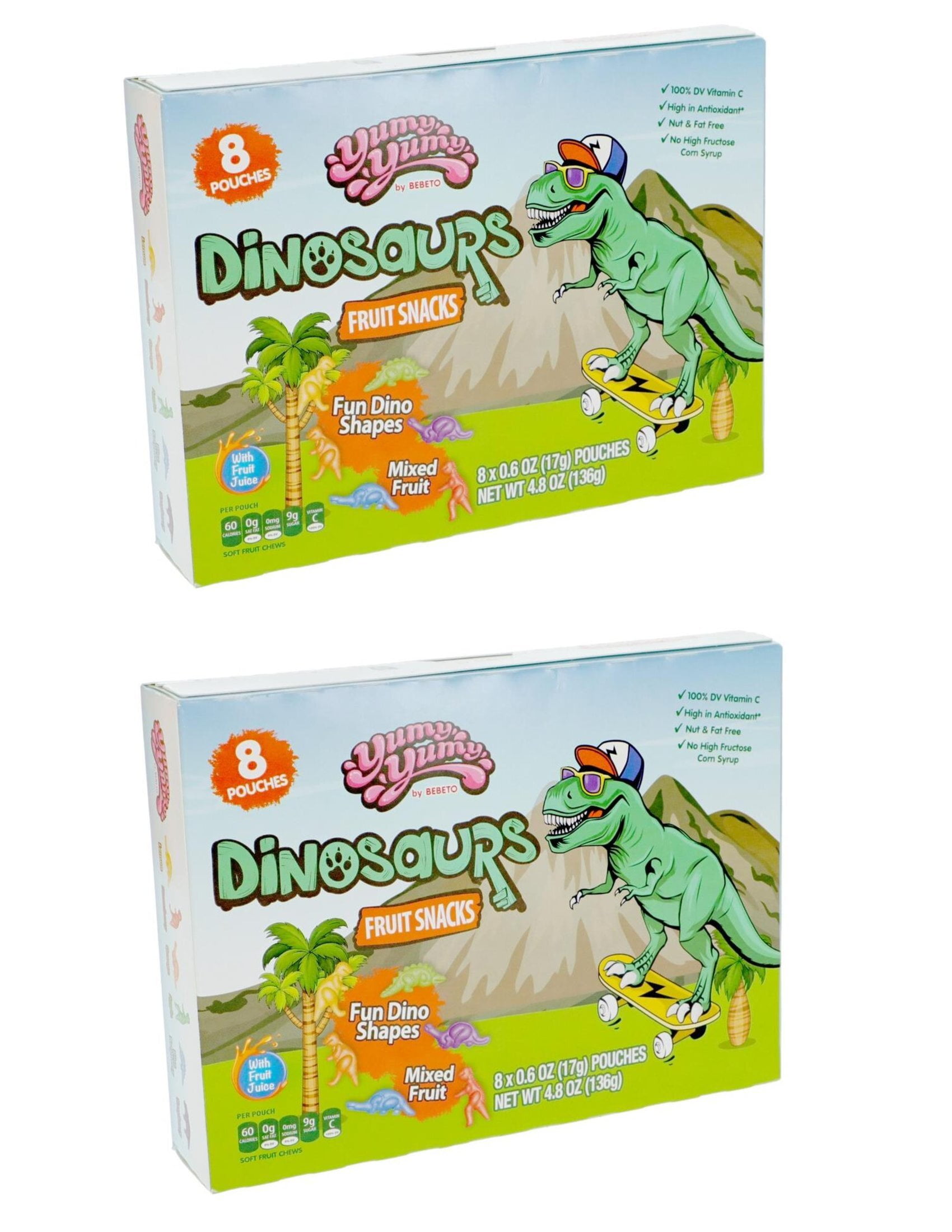 CGT Yumy Yumy Dinosaurs Fruit Snack Mixed Fruit Gummies Real Fruit