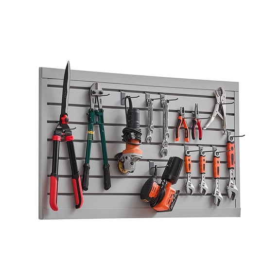 CGTER Slat Wall Paneling, 2 x 4 ft, PVC Garage Slatwall with Modular Design, Grey Slat Wall Easy-to-Install Adjustable Slatwall Panel with Coupling Structure & DIY Cutting, Fits for Storage & Display