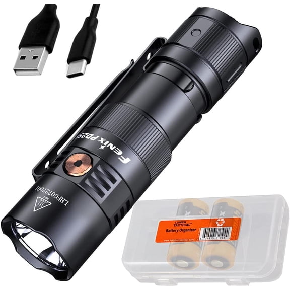 CGTERPD25R 800 Lumen USB Rechargeable EDC Flashlight with 2X ARB-L16 and LumenTac Organizer