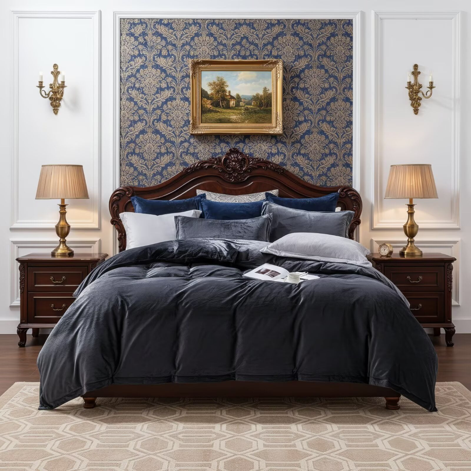 CGW 3-Piece Velvet Duvet Cover Set, Twin – Soft Luxury Bedding, Zipper Closure, Easy Care, Charcoal Grey