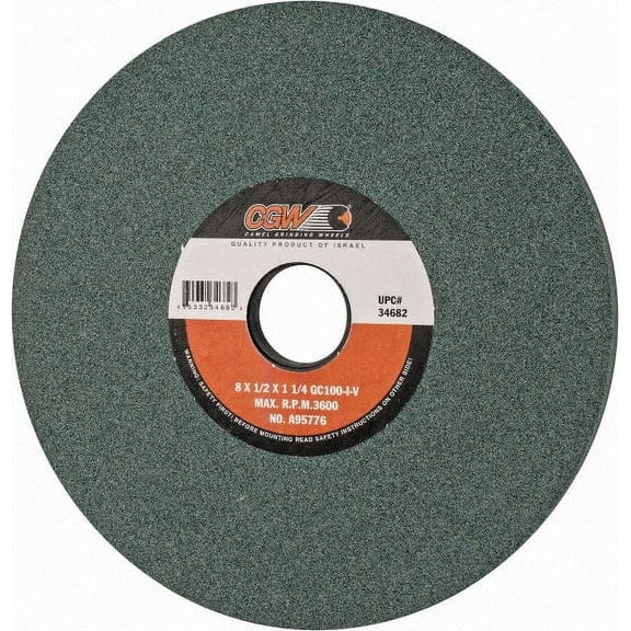 CGW Abrasives 8" Diam x 1-1/4" Hole x 1/2" Thick, I Hardness, 100 Grit Surface Grinding Wheel